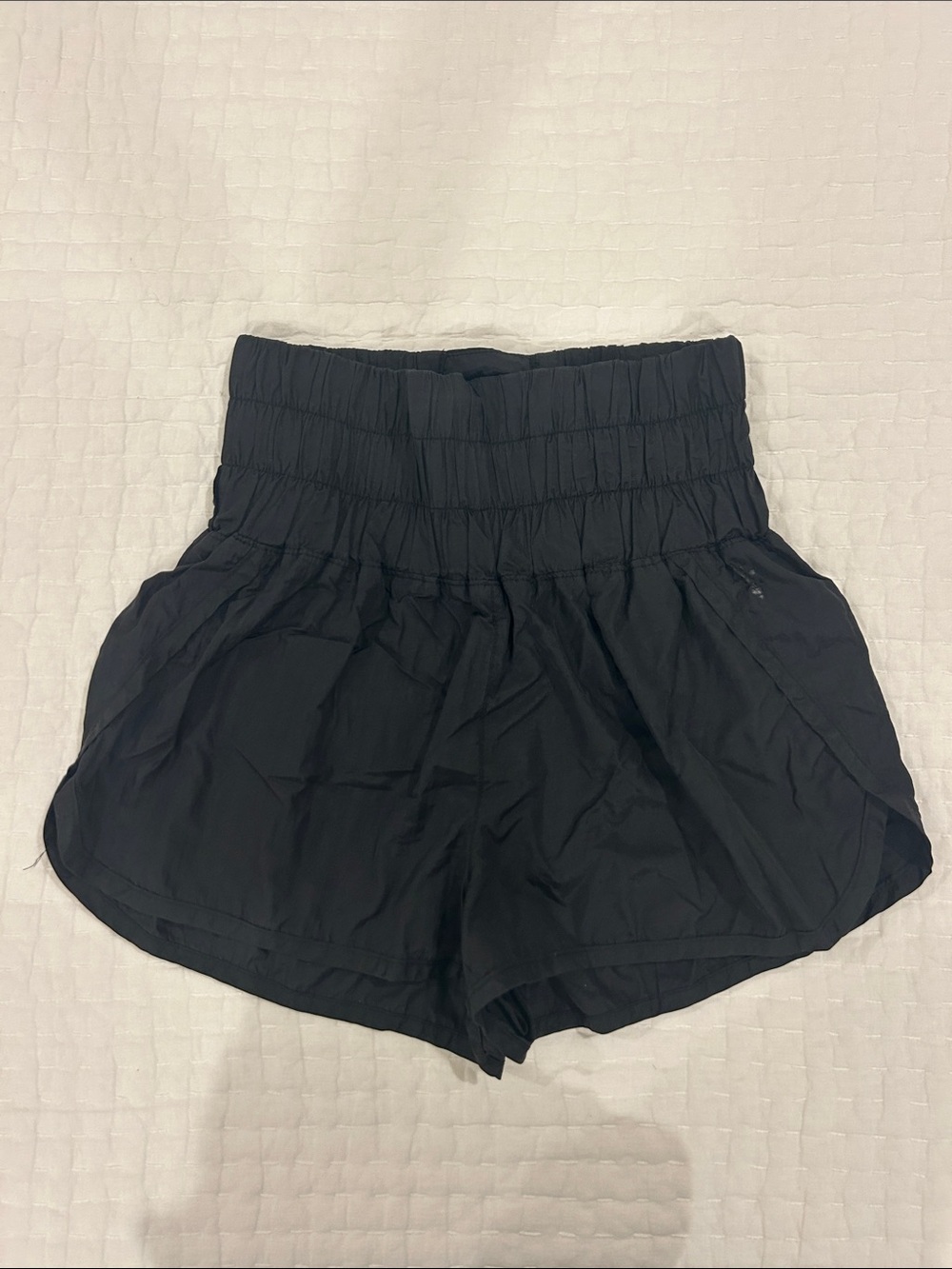 Free People High-Waist Smocked Black Women's Shorts